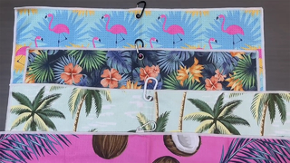 Bedrucktes Golfhandtuch aus schnell trocknender Mikrofaser